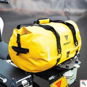 Αδιάβροχος PVC Roll Top Σάκος Μοτοσυκλέτας 66 L, Τσάντα Μηχανής με Λάστιχα & Ιμάντα Ώμου, Ανακλαστικές Λωρίδες, Μαύρο Χρώμα, B66L-BK