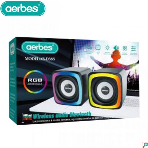 Σετ Aerbes 2 Ηχείων USB Υπολογιστή με RGB Φωτισμό για Υπολογιστές & Τηλεοράσεις