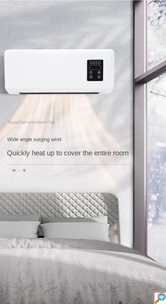 Αερόθερμο Τοίχου 1800W με Λειτουργία Θέρμανσης & Ψύξης, Αποσπώμενη Σχάρα Στεγνώματος Ρούχων και Τηλεχειριστήριο