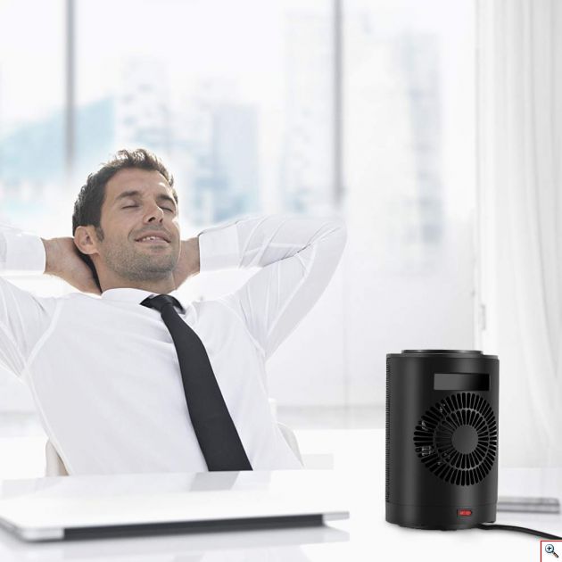 Φορητό Αερόθερμο - Κεραμική Σόμπα με Περιστροφή 70°, Θερμοστάτη, 2 Ταχύτητες, Οθόνη & Διακοπή Λειτουργίας σε Πτώση 1200W - Electric Heater 