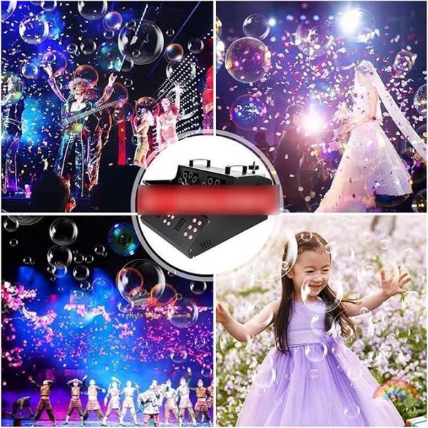 Αυτόματη Μηχανή Φυσαλίδων Show με LED RGB Φωτισμό, Εφέ Καπνού & Ασύρματο Τηλεχειρισμό