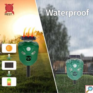 Αυτόνομο Hλιακό Aπωθητικό Zώων Υπερήχων με Aνιχνευτές Kίνησης 360° για 700m² – Πράσινο
