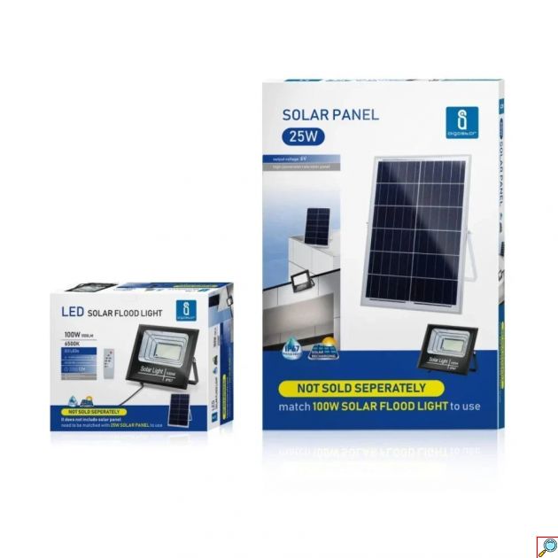 Aigostar Ηλιακός Προβολέας LED 100W Ψυχρό Λευκό Φως 6500K με Αδιάβροχη Προστασία και Τηλεχειριστήριο 