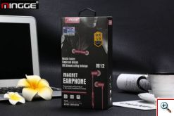 Mingge m12 Μαγνητικά Eνσύρματα Ακουστικά με Μικρόφωνο