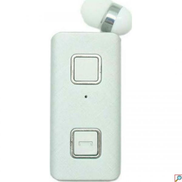 Επαναφορτιζόμενο HandsFree Ακουστικό Bluetooth Πέτου με Δόνηση & Ενσωματωμένο μικρόφωνο, Ανασυρόμενο Ακουστικό Clip Ασημί