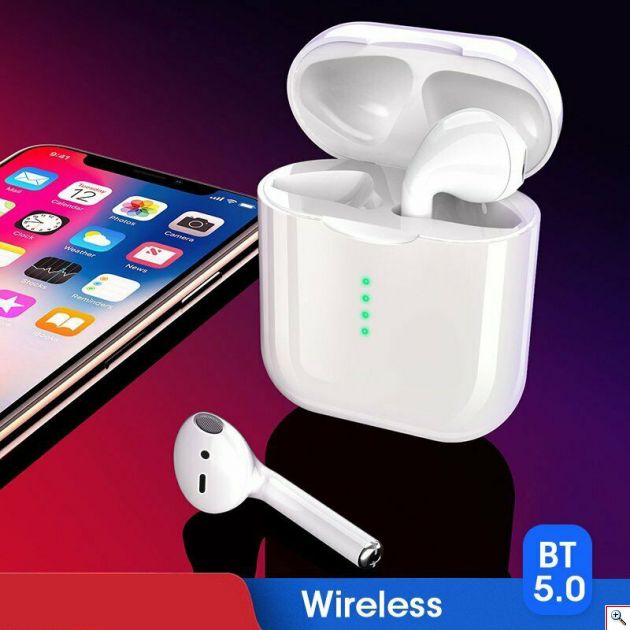 Ασύρματα Ακουστικά Αφής Bluetooth 5.0 με Αυτόματη Σύνδεση Pop-up στο Κινητό, Ασύρματη Φόρτιση, Μικρόφωνο - Handsfree Earphones χωρίς Καλώδιο