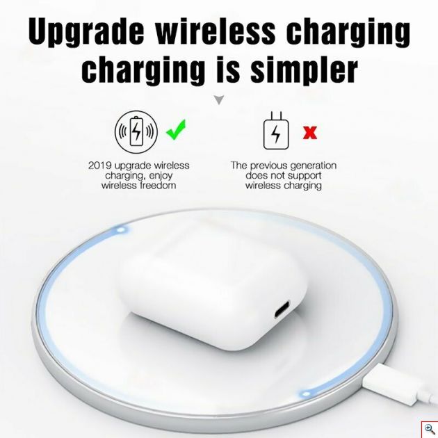 Ασύρματα Ακουστικά Αφής Bluetooth 5.0 με Αυτόματη Σύνδεση Pop-up στο Κινητό, Ασύρματη Φόρτιση, Μικρόφωνο - Handsfree Earphones χωρίς Καλώδιο