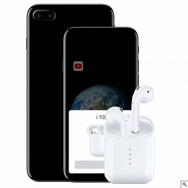 Ασύρματα Ακουστικά Αφής Bluetooth 5.0 με Αυτόματη Σύνδεση Pop-up στο Κινητό, Ασύρματη Φόρτιση, Μικρόφωνο - Handsfree Earphones χωρίς Καλώδιο