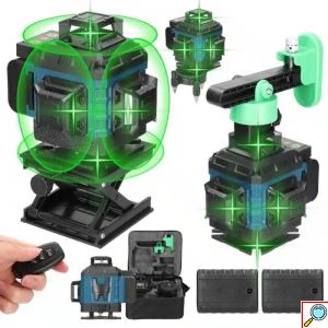 Αλφάδι Laser 4D 16 Γραμμών Πράσινης Δέσμης Max Light – Αυτορρυθμιζόμενο, Αδιάβροχο IP54 με 2 Μπαταρίες Λιθίου