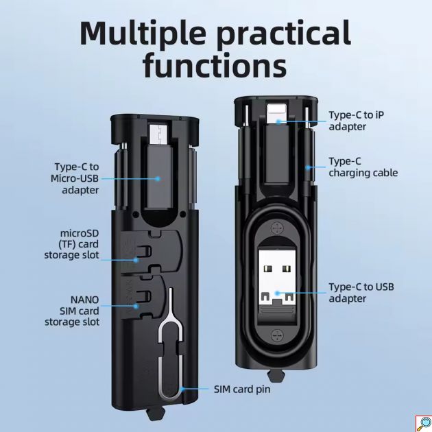 All-In-One Φορητό Πολυλειτουργικό Σετ Καλωδίων PD 60W Ταχείας Φόρτισης - BOROFONE