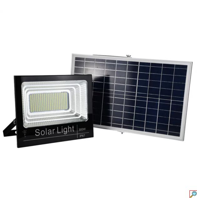 Αλουμινένιος Ηλιακός Προβολέας 600LED 300W IP67 – Μαύρο