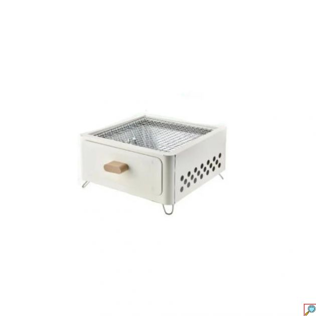 Αναδιπλούμενη Ψησταριά Κάρβουνου 33x29 cm Λευκή