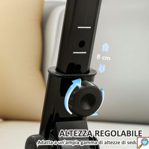 Αναδιπλούμενη Στατική Πεταλιέρα με 3 Ρυθμίσεις Ύψους, LCD Οθόνη και Κυλίνδρους Μασάζ Μαύρη