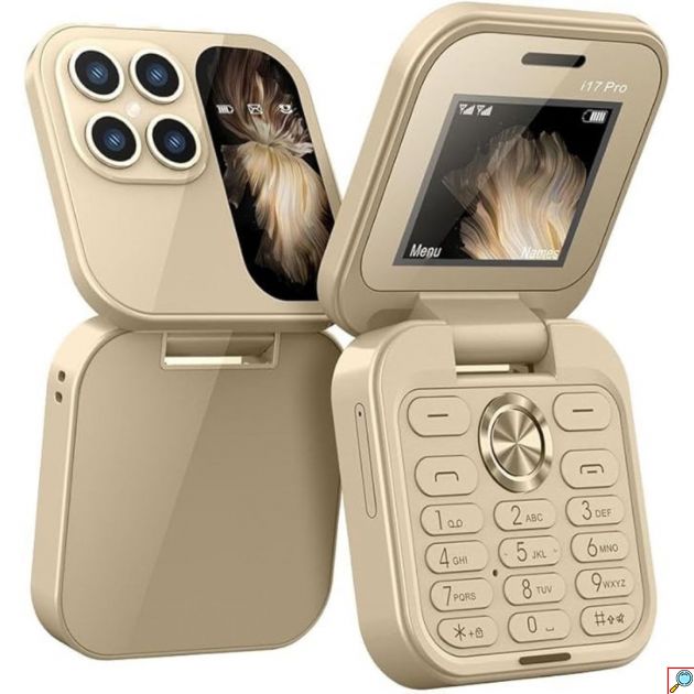 Αναδιπλούμενο Κινητό Τηλέφωνο i17 Pro με 2 Κάρτες Sim, Bluetooth & Κάμερα 0.08MP