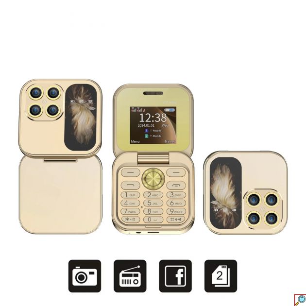 Αναδιπλούμενο Κινητό Τηλέφωνο i17 Pro με 2 Κάρτες Sim, Bluetooth & Κάμερα 0.08MP