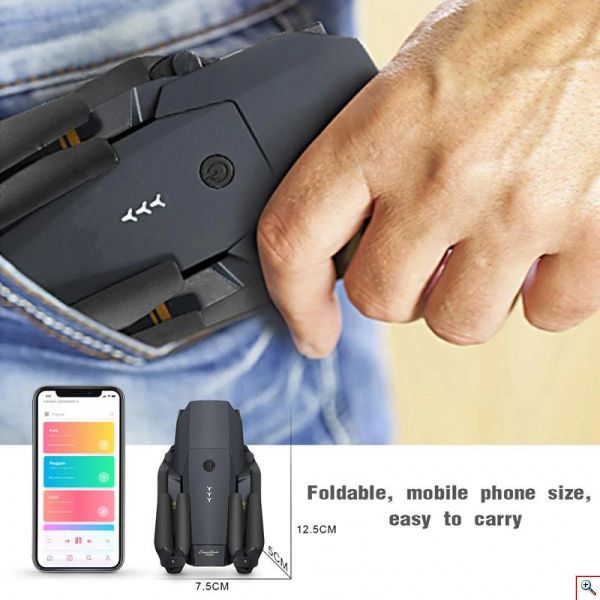 Αναδιπλούμενο Μικρό Drone Κιτ Με Τηλεχειριστήριο 4 Καναλιών, 1080p, Με App, Γυροσκόπιο 6 αξόνων, SKY-97 Foldable Mini Drone Set