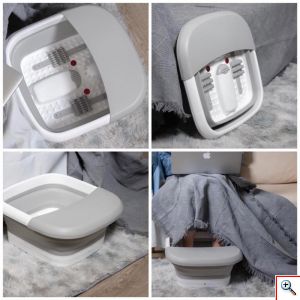 Αναδιπλούμενο, Θερμαινόμενο Ποδόλουτρο, 500W, με Λαβή Μεταφοράς, Συσκευή Καθαρισμού & Μασάζ για τα Πόδια Πτυσσόμενη RZ-71