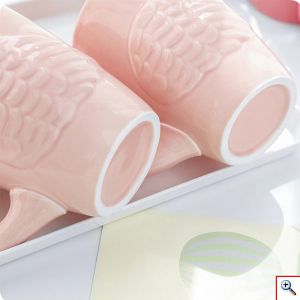 Ανάγλυφη 3D Κεραμική Κούπα Σε Σχήμα Φλαμίνγκο 400 ml, Ανθεκτική Ροζ Κούπα για Καφέ / Τσάι, OEM