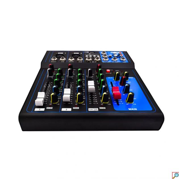Αναλογική Κονσόλα Μιξαρίσματος USB, Bluetooth για DJ & Καραόκε 4 Καναλιών Andowl Μαύρο