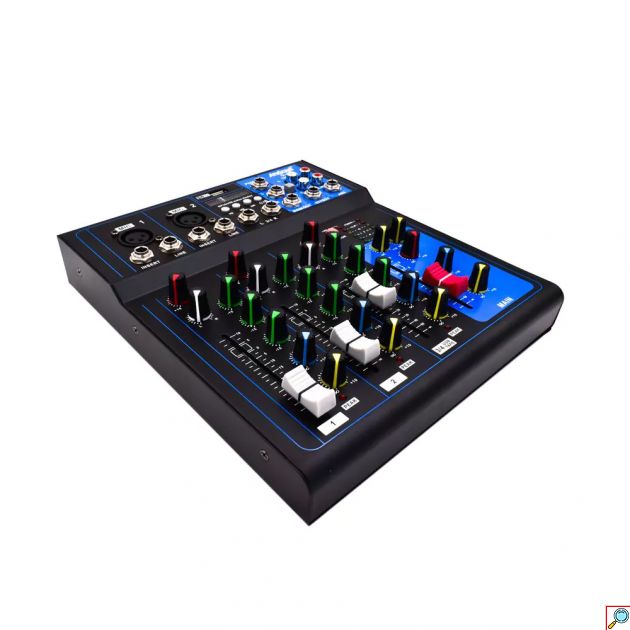 Αναλογική Κονσόλα Μιξαρίσματος USB, Bluetooth για DJ & Καραόκε 4 Καναλιών Andowl Μαύρο
