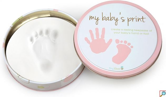 Αναμνηστικό Δώρο Αποτύπωμα DIY Baby Handprint - Footprint με Αξεσουάρ - Ροζ