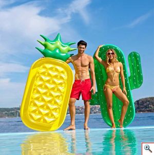 Μεγάλο Φουσκωτό Στρώμα Ανανάς Θαλάσσης - Πισίνας 190 x 90cm - Pineappler Inflatable Water Floating Row