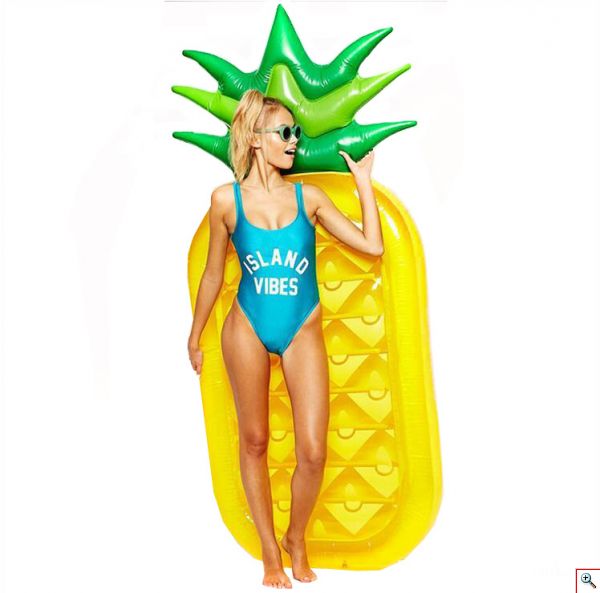 Μεγάλο Φουσκωτό Στρώμα Ανανάς Θαλάσσης - Πισίνας 190 x 90cm - Pineappler Inflatable Water Floating Row