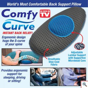 Ανατόμικό Άνετο Memory Foam Μαξιλάρι Στήριξης Μέσης - Πλάτης, Comfy Curve, Κατάλληλο για Αυτοκίνητο, Κρεβάτι, Καρέκλα Γραφείου