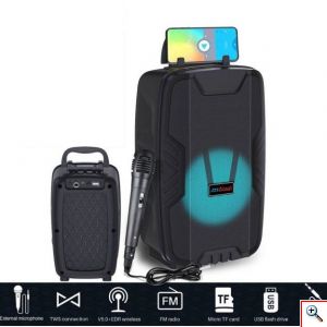 Andowl® Ασύρματο Επαναφορτιζόμενο Φορητό Ηχείο Bluetooth Karaoke με Μικρόφωνο 5W Q-YX401A