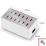 Andowl® Σταθμός Φόρτισης με 12 Θύρες USB για Πολλαπλές Συσκευές με Τσιπ Έξυπνης Διαχείρισης Ρεύματος & Προστασία Ασφαλείας