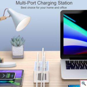 Andowl® Σταθμός Φόρτισης με 12 Θύρες USB για Πολλαπλές Συσκευές με Τσιπ Έξυπνης Διαχείρισης Ρεύματος & Προστασία Ασφαλείας USB Hub