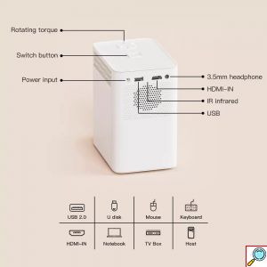 Andowl Mini Projector – LED Προβολέας 4K με Ενσωματωμένα Ηχεία και Υψηλή Ανάλυση