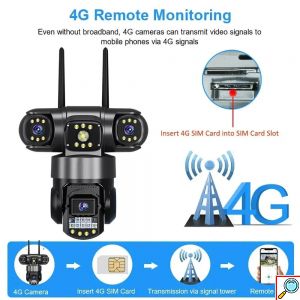 Κάμερα Ασφαλείας 4G PTZ IP 8K με Τριπλό Φακό και Νυχτερινή Όραση Andowl