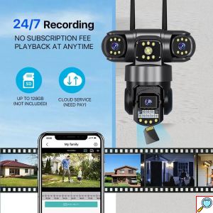Κάμερα Ασφαλείας 4G PTZ IP 8K με Τριπλό Φακό και Νυχτερινή Όραση Andowl