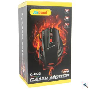 Andowl® Ενσύρματο Gaming Ποντίκι Εργονομικό με 7 Πλήκτρα & Εναλλασσώμενες Ρυθμίσεις DPI Q-802