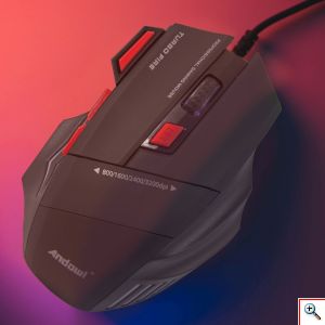Andowl® Ενσύρματο Gaming Ποντίκι Εργονομικό με 7 Πλήκτρα & Εναλλασσώμενες Ρυθμίσεις DPI Q-802