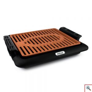 Andowl® Ηλεκτρική Γκριλιέρα 1000W με Θερμοστάτη 5 Θέσεων - Electric Grill Q-HB67 Μαύρο/ Καφέ