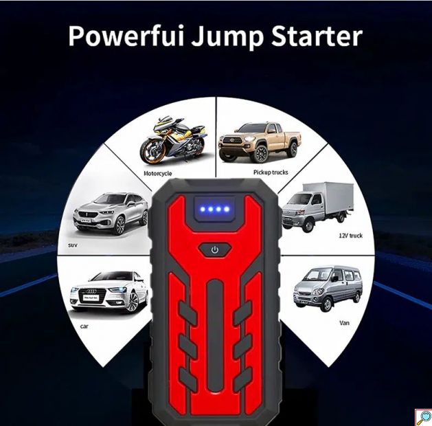 Κιτ Εκκίνησης Έκτακτης Ανάγκης Αυτοκινήτου Power Bank με LED Φακό & 2 USB Θύρες 20000 mAh Andowl