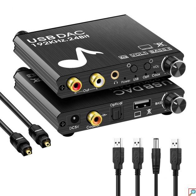 Andowl Μετατροπέας Ψηφιακού σε Αναλογικό Ήχου Coaxial / Toslink / USB - A Female σε RCA Female