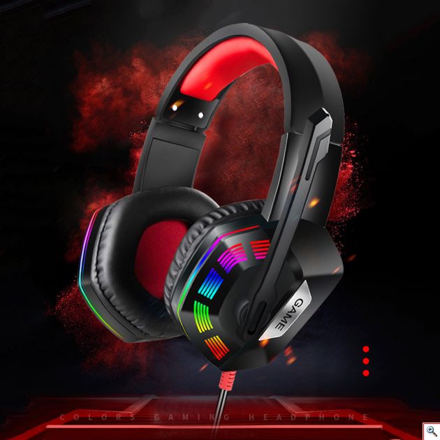 Andowl® LED Ενσύρματα Gaming Ακουστικά Κεφαλής με USB, 2 Jacks & Μικρόφωνο - On-ear Wired Headset - Headphones