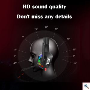 Andowl® LED Ενσύρματα Gaming Ακουστικά Κεφαλής με USB, 2 Jacks & Μικρόφωνο - On-ear Wired Headset - Headphones