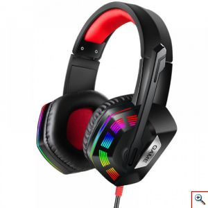 Andowl® LED Ενσύρματα Gaming Ακουστικά Κεφαλής με USB, 2 Jacks & Μικρόφωνο - On-ear Wired Headset - Headphones