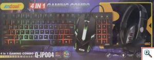 Gaming Πληκτρολόγιο & Ποντίκι Andowl Q-JP004 Gaming Combo 4 In 1 RGB