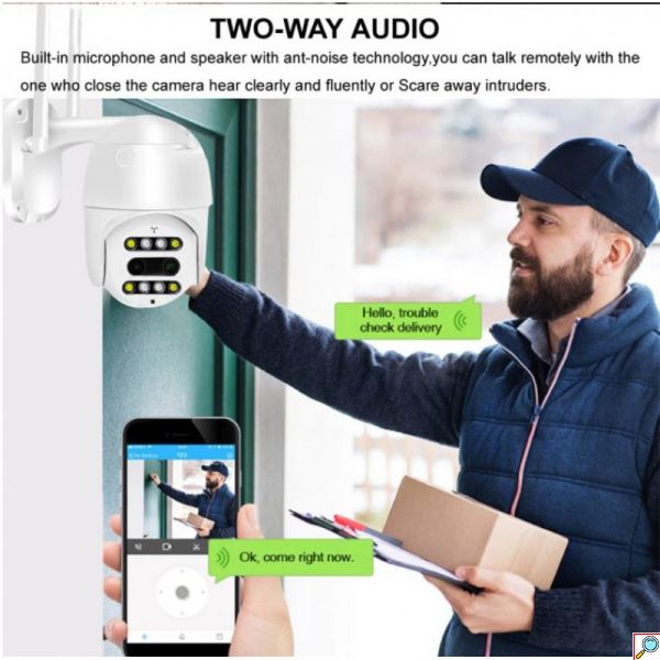  Αδιάβροχη FULL HD IP Wi-Fi Κάμερα με Φακό 3.6 mm με Ανιχνευτή Κίνησης - ANDOWL Q-S2000 