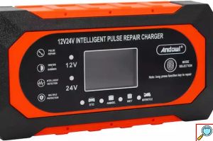 Φορτιστής Μπαταριών Andowl 12V 10A - 24V 5A Πορτοκαλί Μαύρο