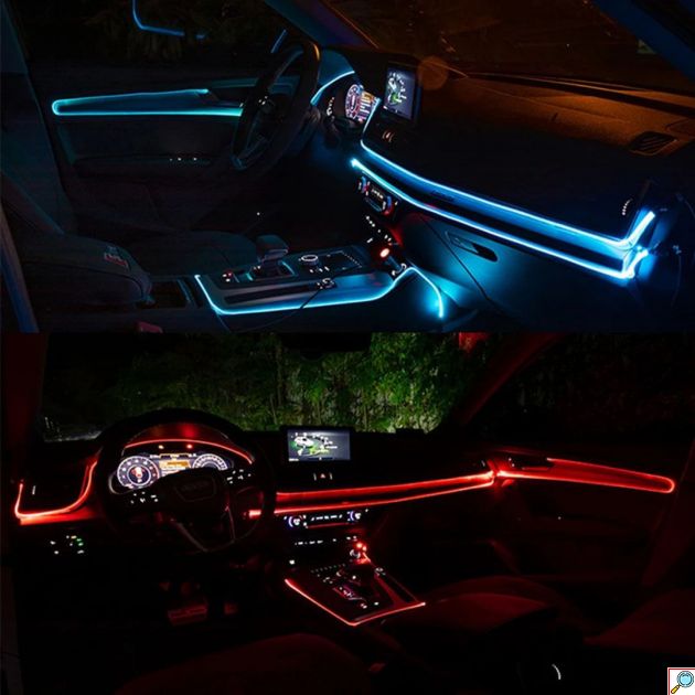 Andowl RGB Led 12V Ατμοσφαιρικά Φώτα Αυτοκινήτου 5050 SMD USB με Τηλεχειριστήριο 140-190cm