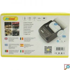 Andowl Θερμικός Εκτυπωτής Bluetooth & USB 58mm Ασύρματος Επαναφορτιζόμενος POS