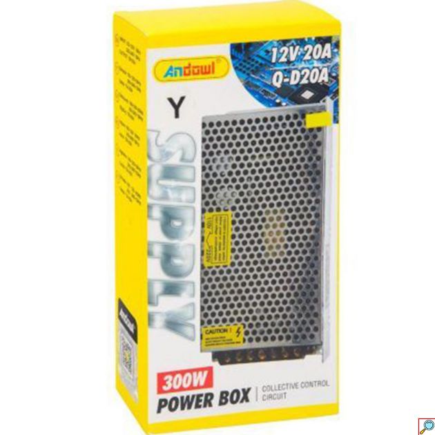 Andowl Τροφοδοτικό LED Ισχύος 300W με Τάση Εξόδου 12V Q-D20A - Power Box