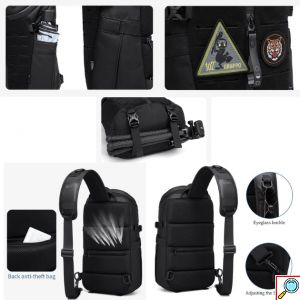Ανδρική Αδιάβροχη Crossbody Τσάντα Antitheft με Πολλαπλές Θήκες - OZUKO