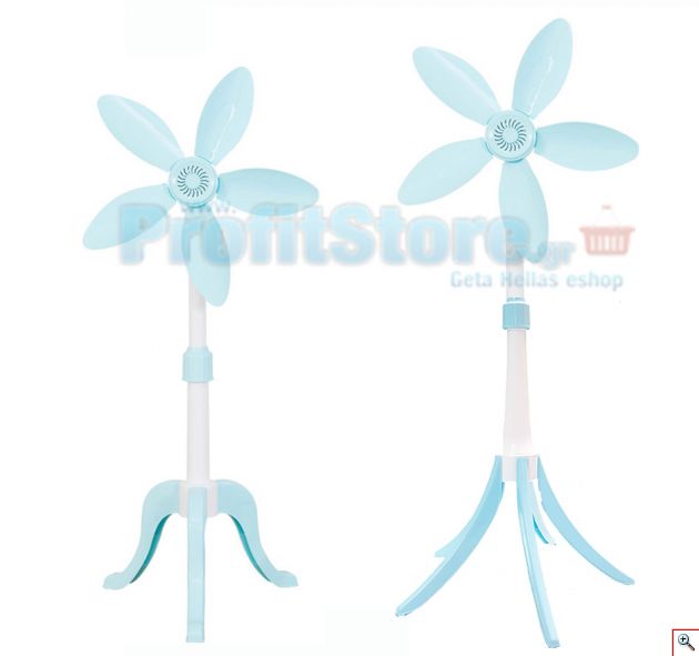 Φορητός Πτυσσόμενος Ανεμιστήρας Λουλούδι - Ορθοστάτης με 5 Μεγάλες Αποσπώμενες Φτερωτές 40εκ